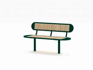 Nordhavn 3 Seater Public Backrest Bench